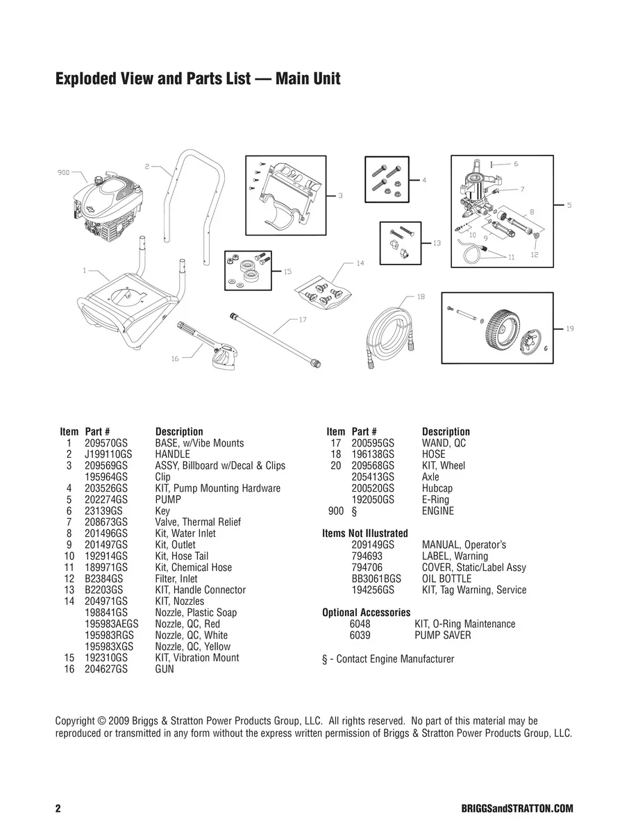 BRIGGS AND STRATTON, 020388-0, 2009, IPL.2